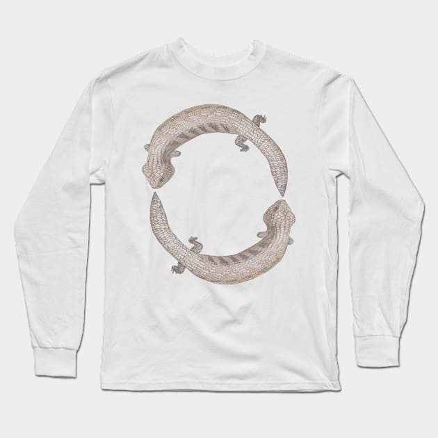 Blue tongue skink circle Long Sleeve T-Shirt by Luilouu